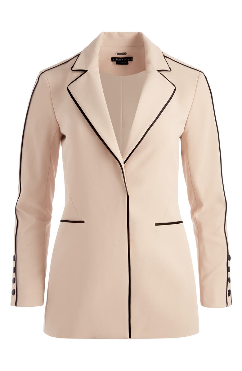 Alice + Olivia Valeria Piped Blazer, Alternate, color, 