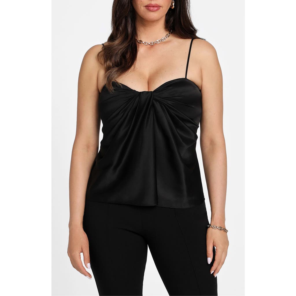 Marciano Aretha Drape Satin Camisole In Black