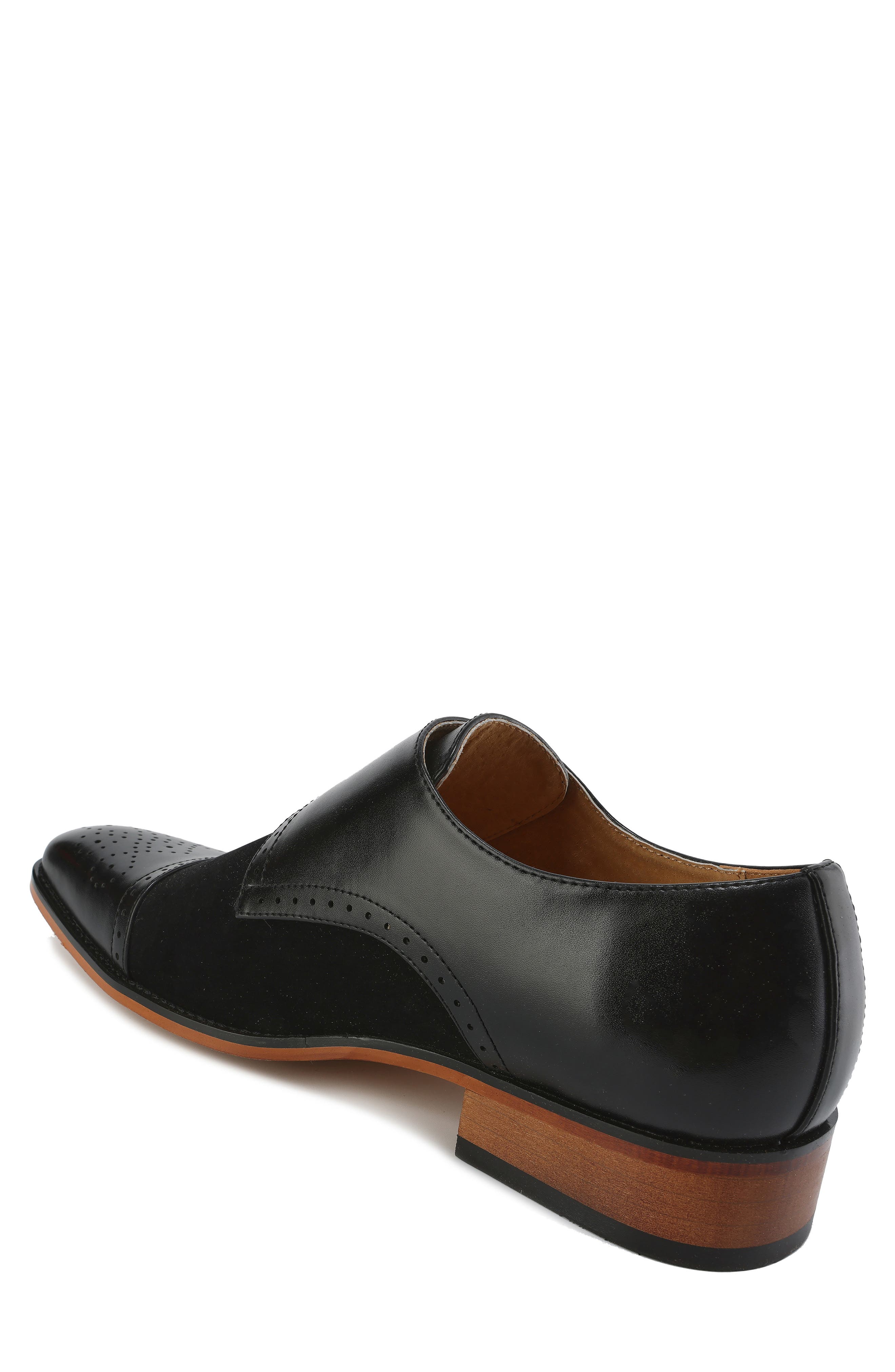 Gino Vitale Double Monk Strap Loafer, Alternate, color, Black/ Black