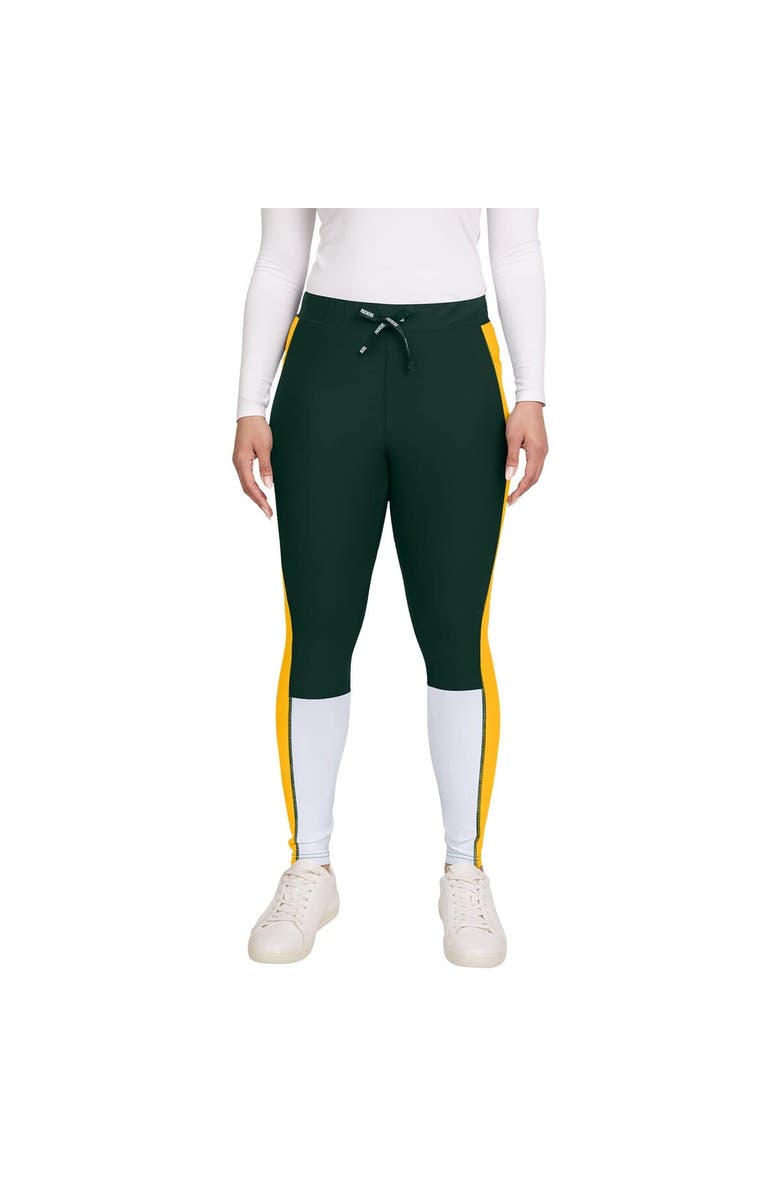 WEAR by Erin Andrews Women
s WEAR by Erin Andrews Green/Yellow Green Bay Packers Color-Block Leggings, Alternate, color, Green