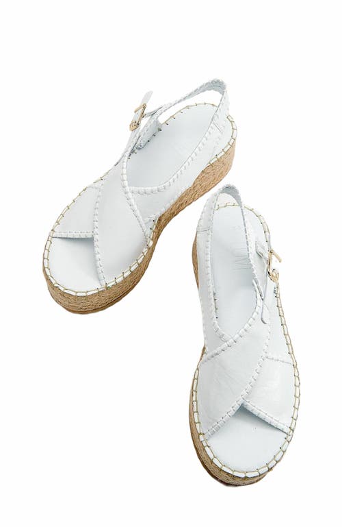 Forever & Always Shoes Bellezza Leather Platform Sandal In White