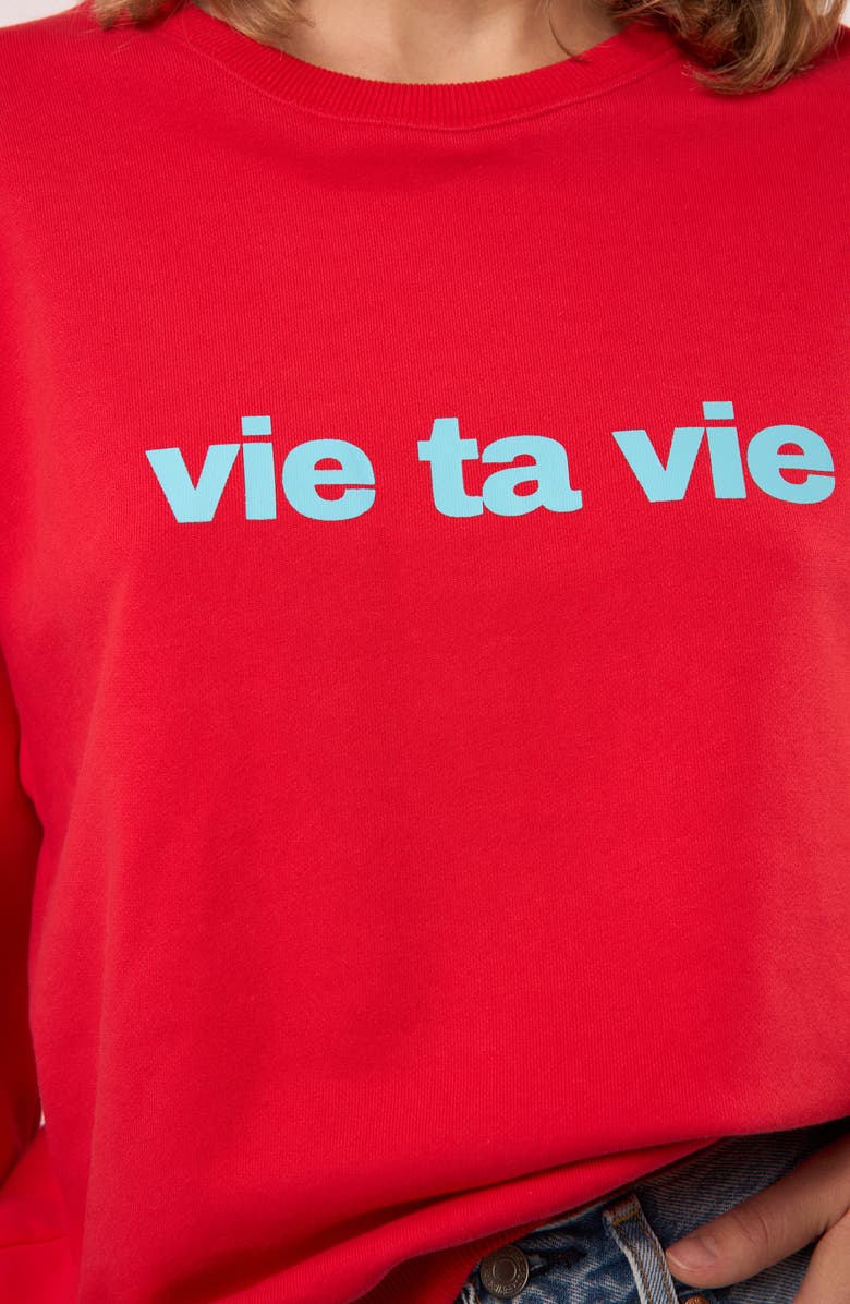 Viens Avec Moi Vie Ta Vie Cotton Graphic Sweatshirt, Alternate, color, 