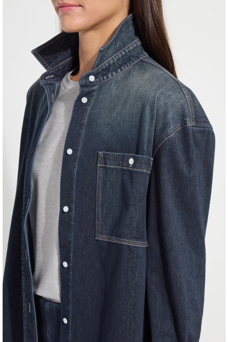 Cassidy Denim Shacket, Alternate, color, INDIGO