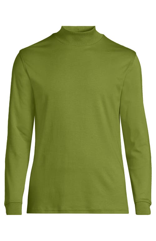 Lands' End Cotton Supima Mock Turtleneck In Green