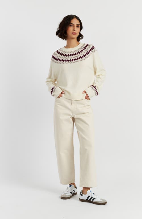 Chinti & Parker Wool Cashmere Diamond Fair Isle Sweater In White