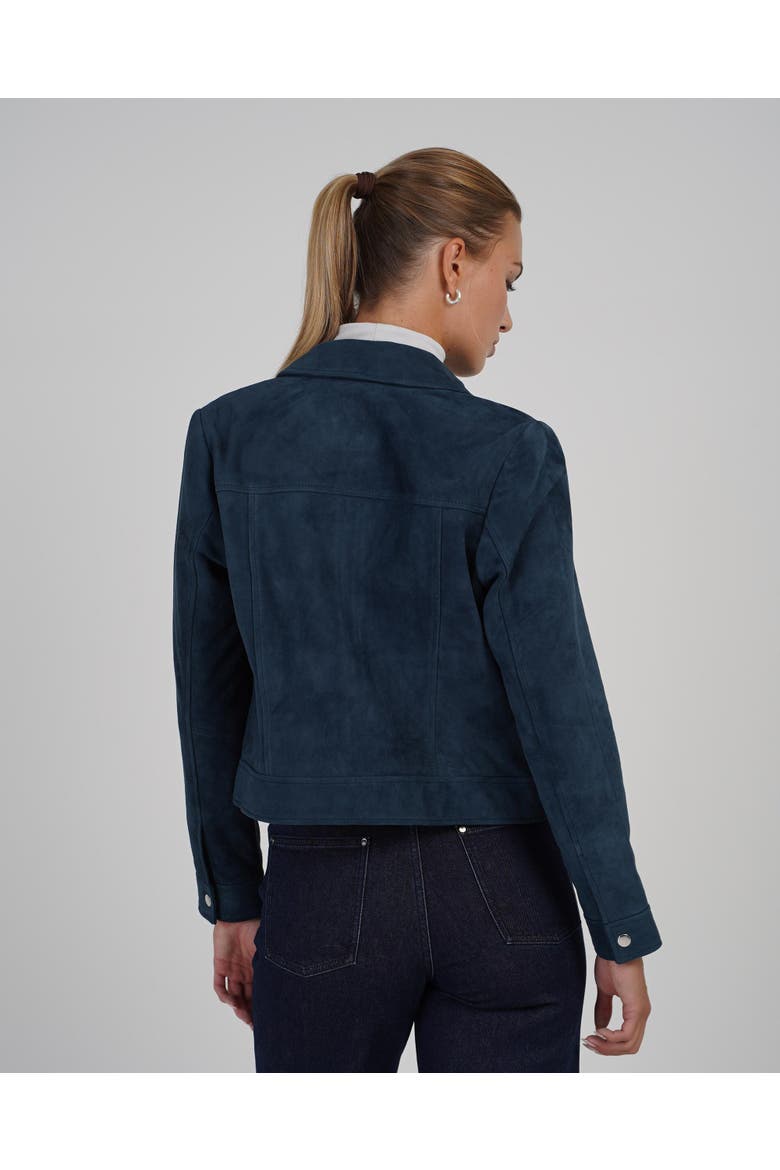 Harper Suede Bomber Jacket, Alternate, color, Marine Navy