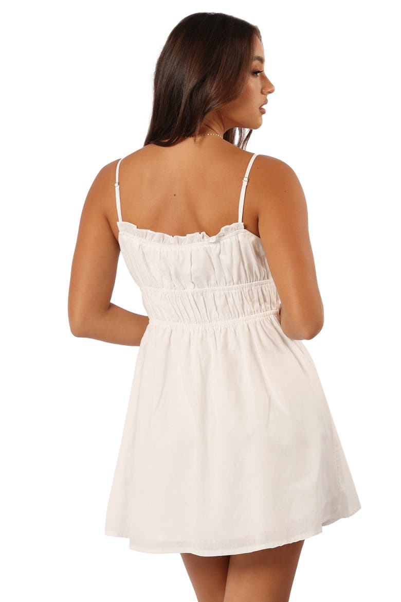 Olivia Cotton & Linen Minidress, Alternate, color, WHITE