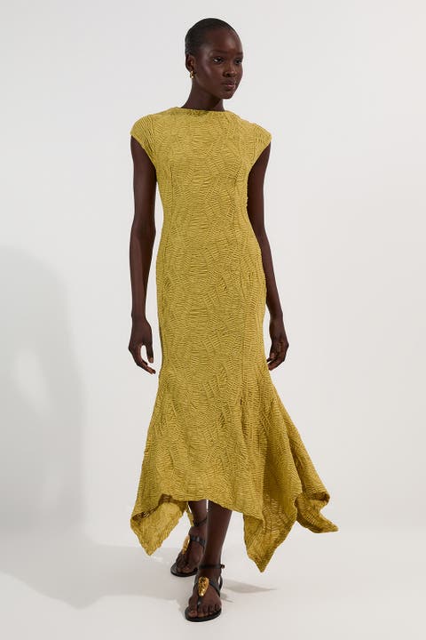 Sleeve Trim Detail Jersey Maxi Dress