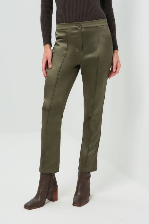 Anatomie Arden Satin Straight Leg Pant In Green