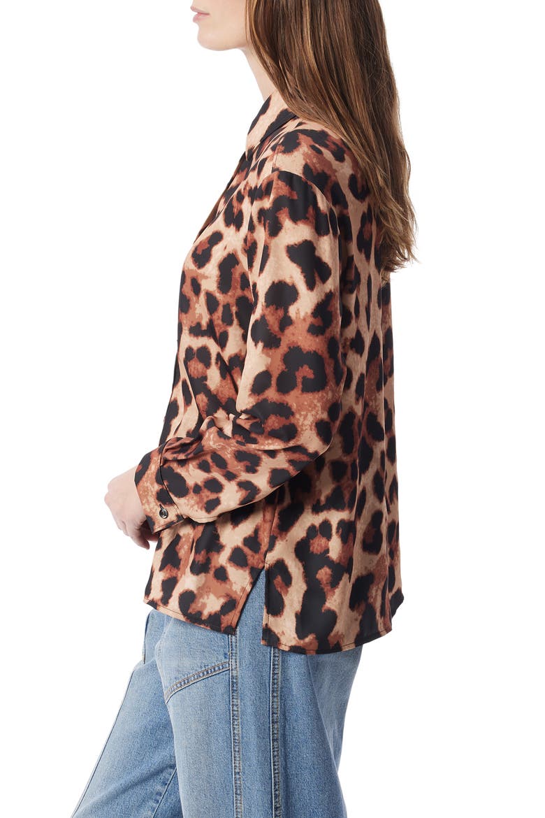 Yuna Leopard Print Button-Up Shirt, Alternate, color, NEUTRAL-LARGE ANIMAL