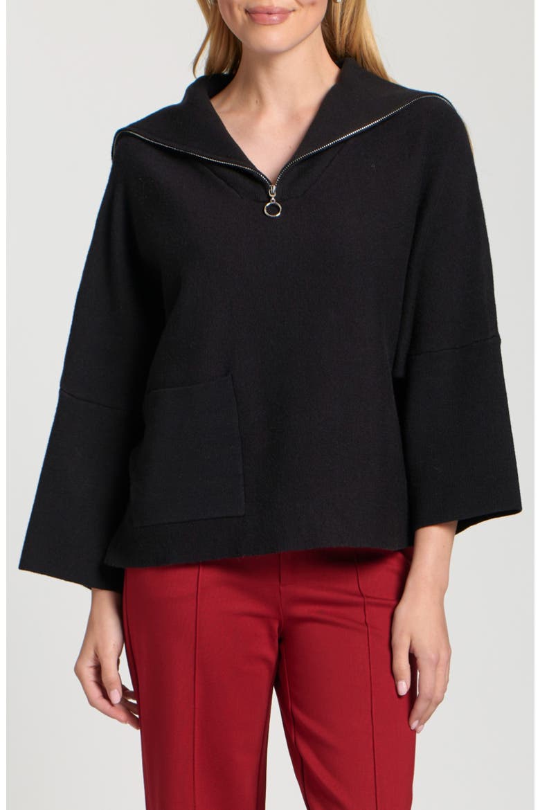 Half-Zip Pullover, Main, color, BLACK