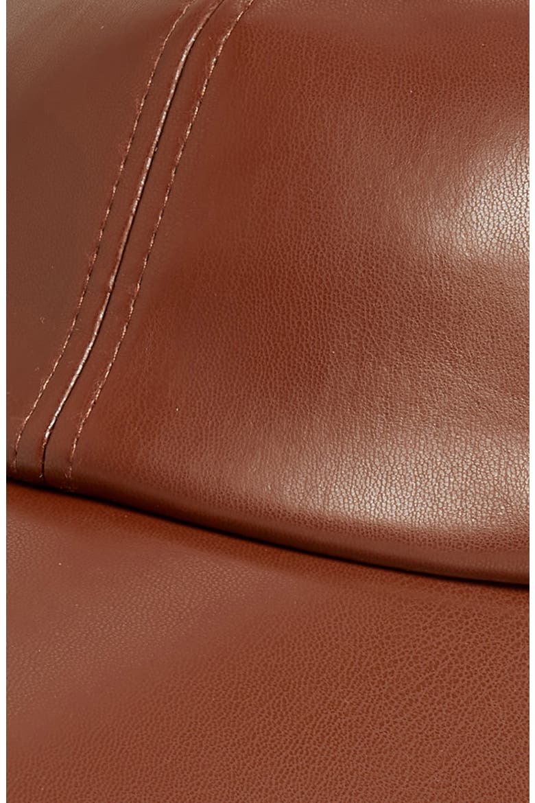 Faux Leather Baseball Cap, Alternate, color, WALNUT