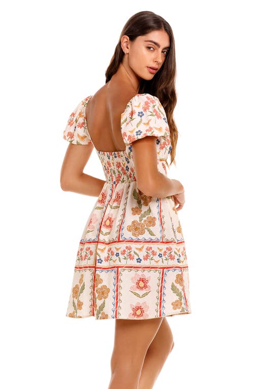 Agua Bendita Fiore Rosal Handmade Mini Dress Multicolor In Multi