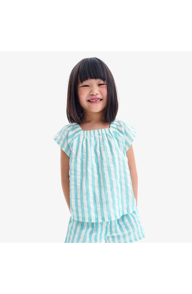 Primary Kids Picnic Top In Seersucker Stripe, Alternate, color, White Coast Stripe