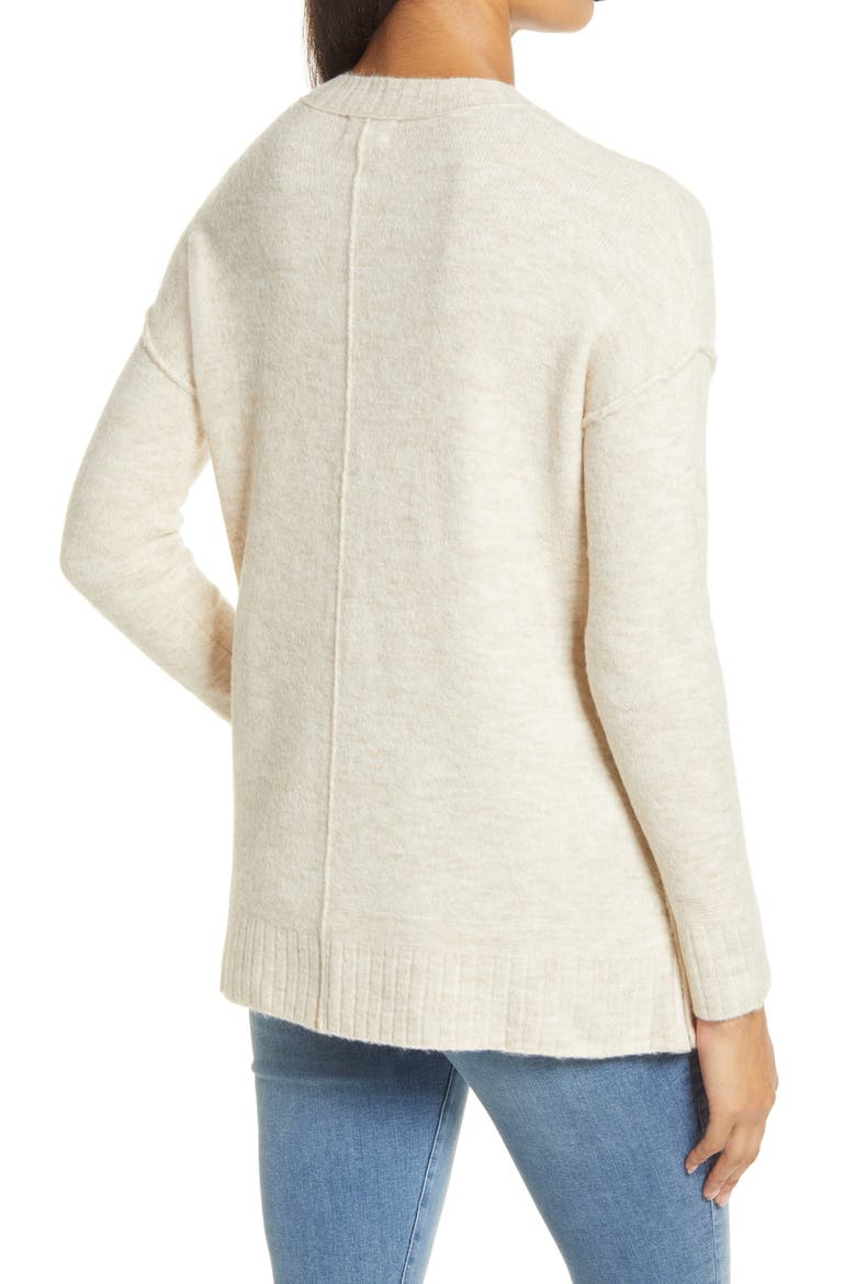 Side Snap Sweater Tunic, Alternate, color, BEIGE OATMEAL