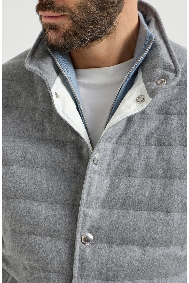 Cashmere flannel down jacket, Alternate, color, Grey