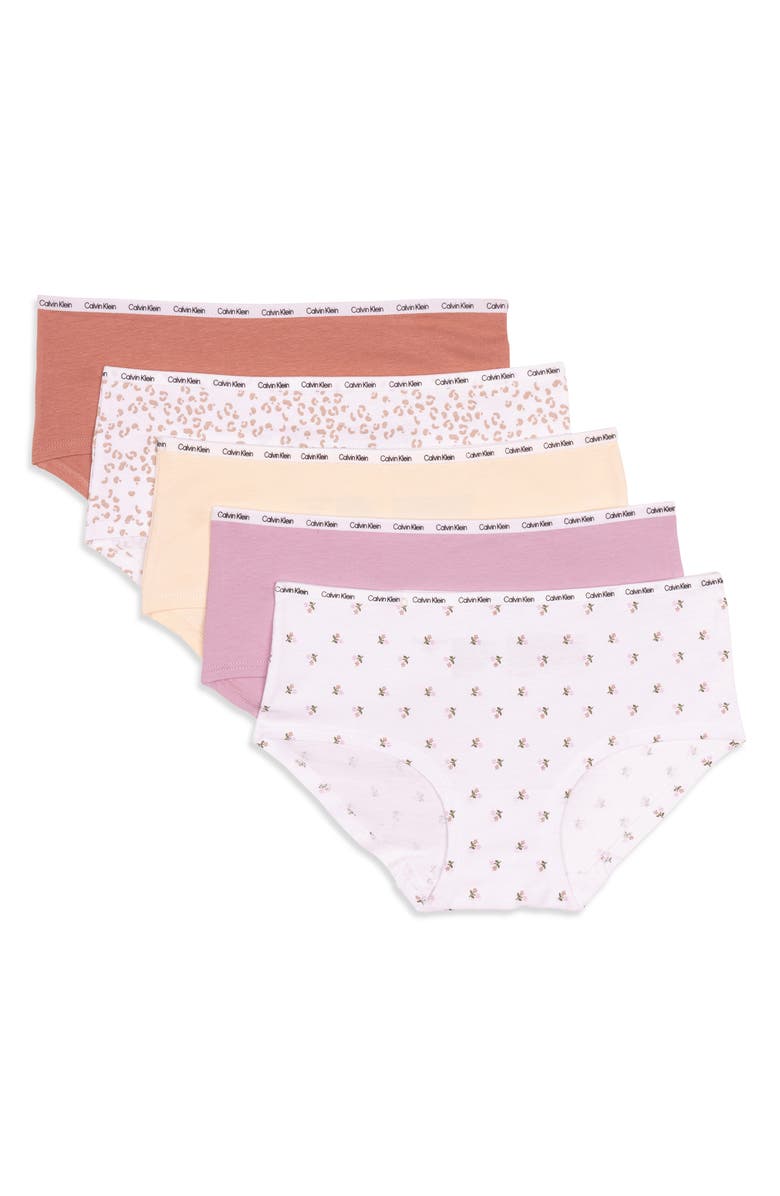 Calvin Klein Kids' Hipster Panties - Pack of 5, Main, color, Ck Flora