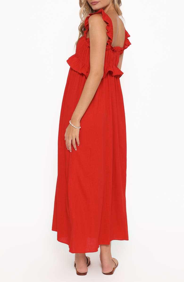 Petal & Pup Ross Frill Strap Maxi Dress, Alternate, color, Red