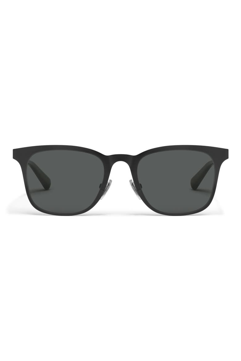Flashback 51mm Polarized Round Sunglasses, Main, color, MATTE BLACK/ SMOKE POLARIZED