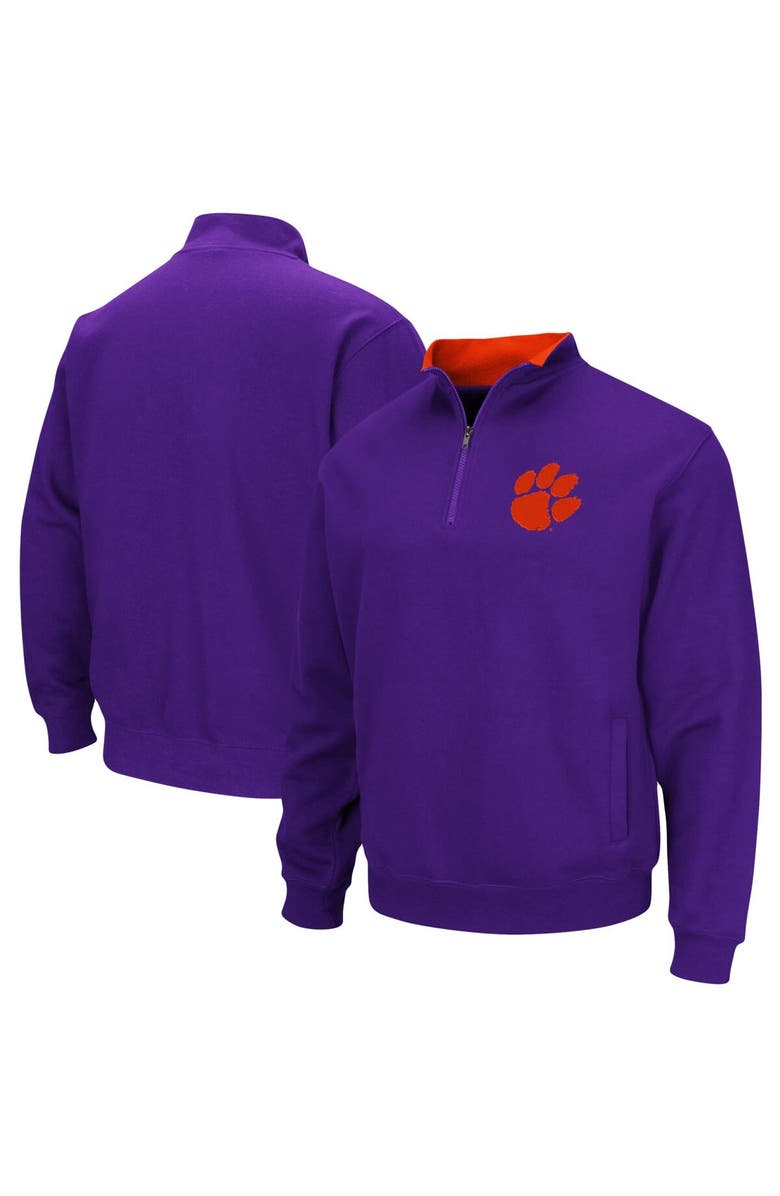 COLOSSEUM Men's Colosseum Purple Clemson Tigers Tortugas Logo Quarter-Zip Pullover Jacket, Main, color, Purple