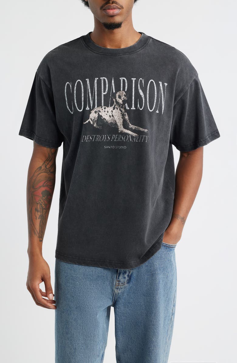SANTO STUDIO No Comparison Graphic T-Shirt, Main, color, Vintage Black
