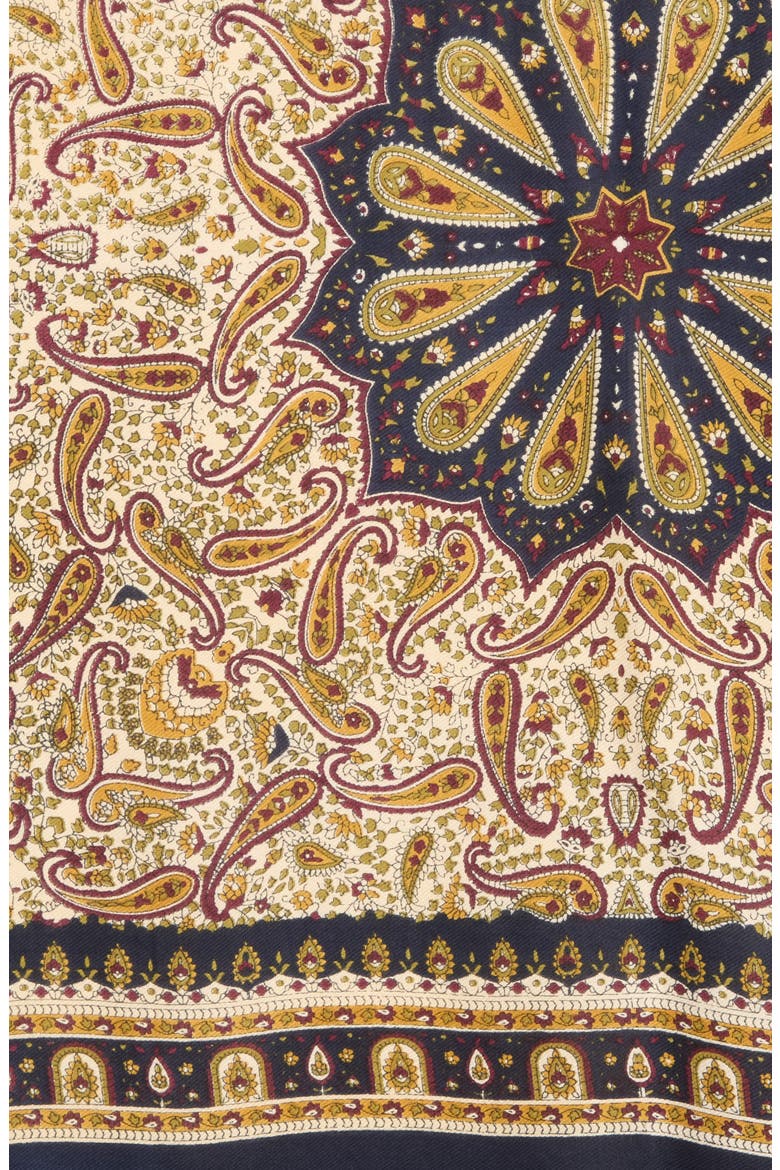Paisley Print Scarf, Alternate, color, NAVY
