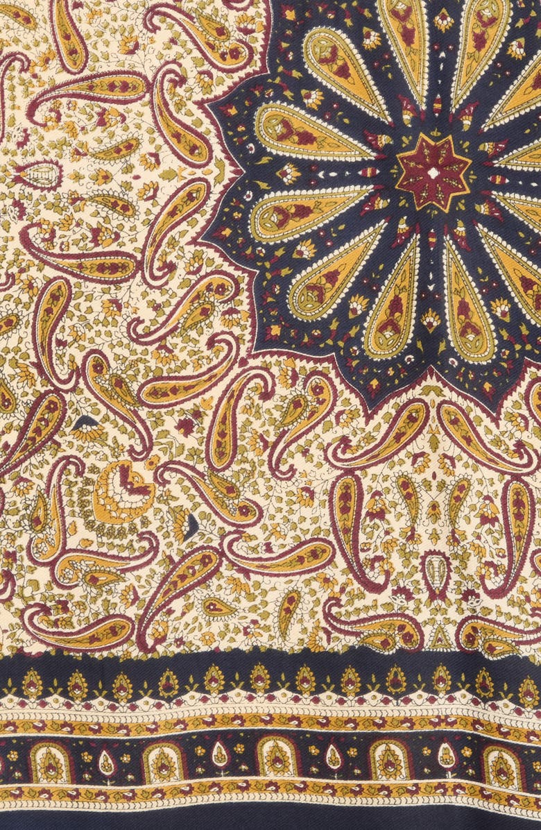 La Fiorentina Paisley Print Scarf, Alternate, color, Navy