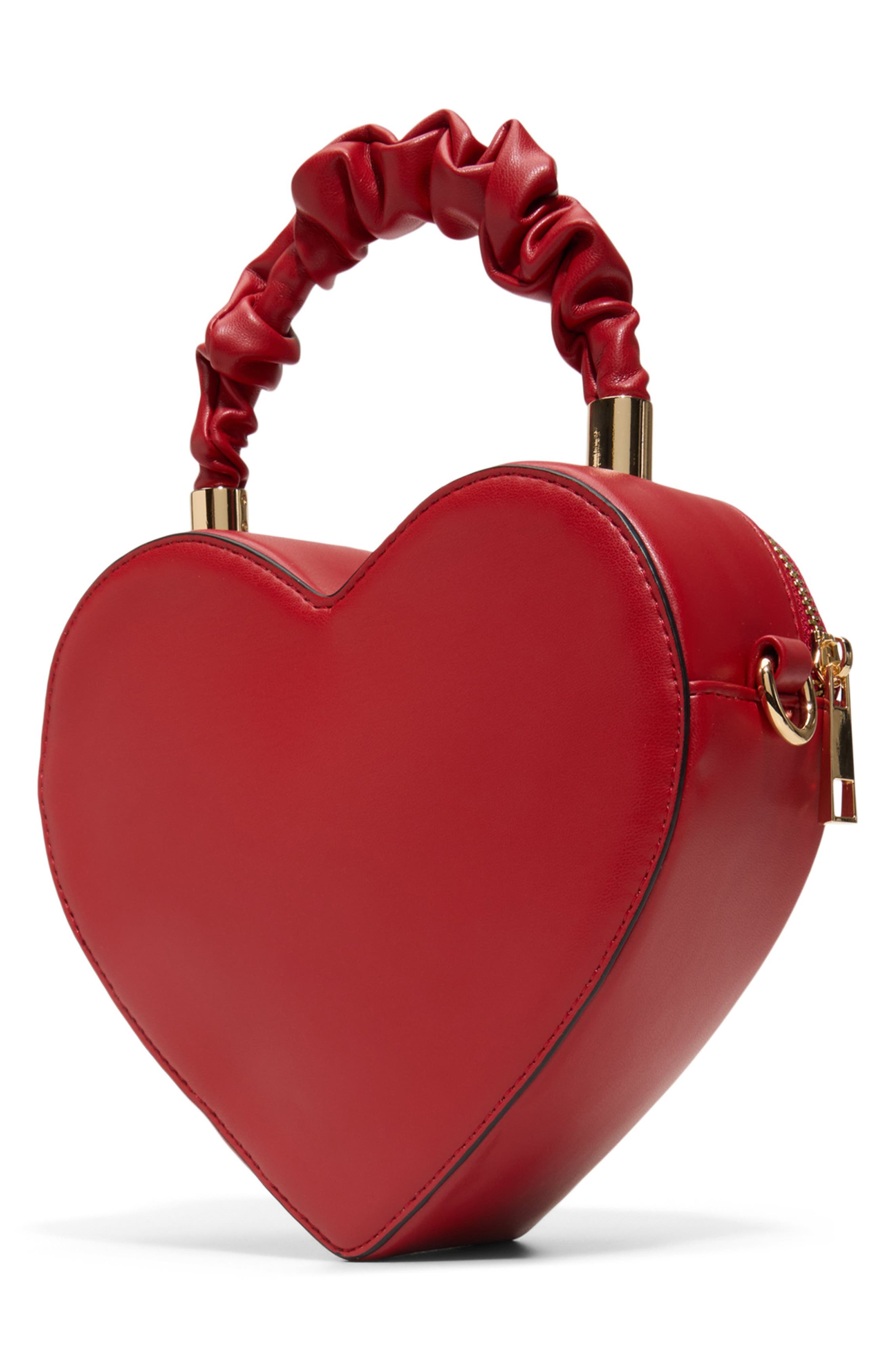 ALDO Javaberel Faux Leather Heart Crossbody Bag, Alternate, color, Open Red