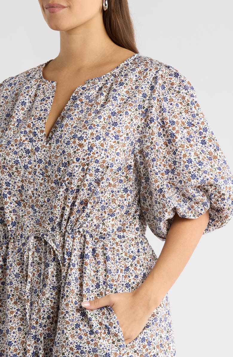 SUGARLIPS Heath Floral Cotton Dress, Alternate, color, Cream-Mul