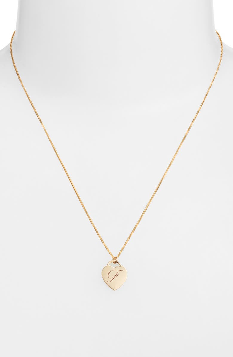 Set & Stones Alice Initial Heart Pendant Necklace, Alternate, color, Gold / F