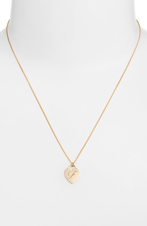 Set & Stones Alice Initial Heart Pendant Necklace In Gold