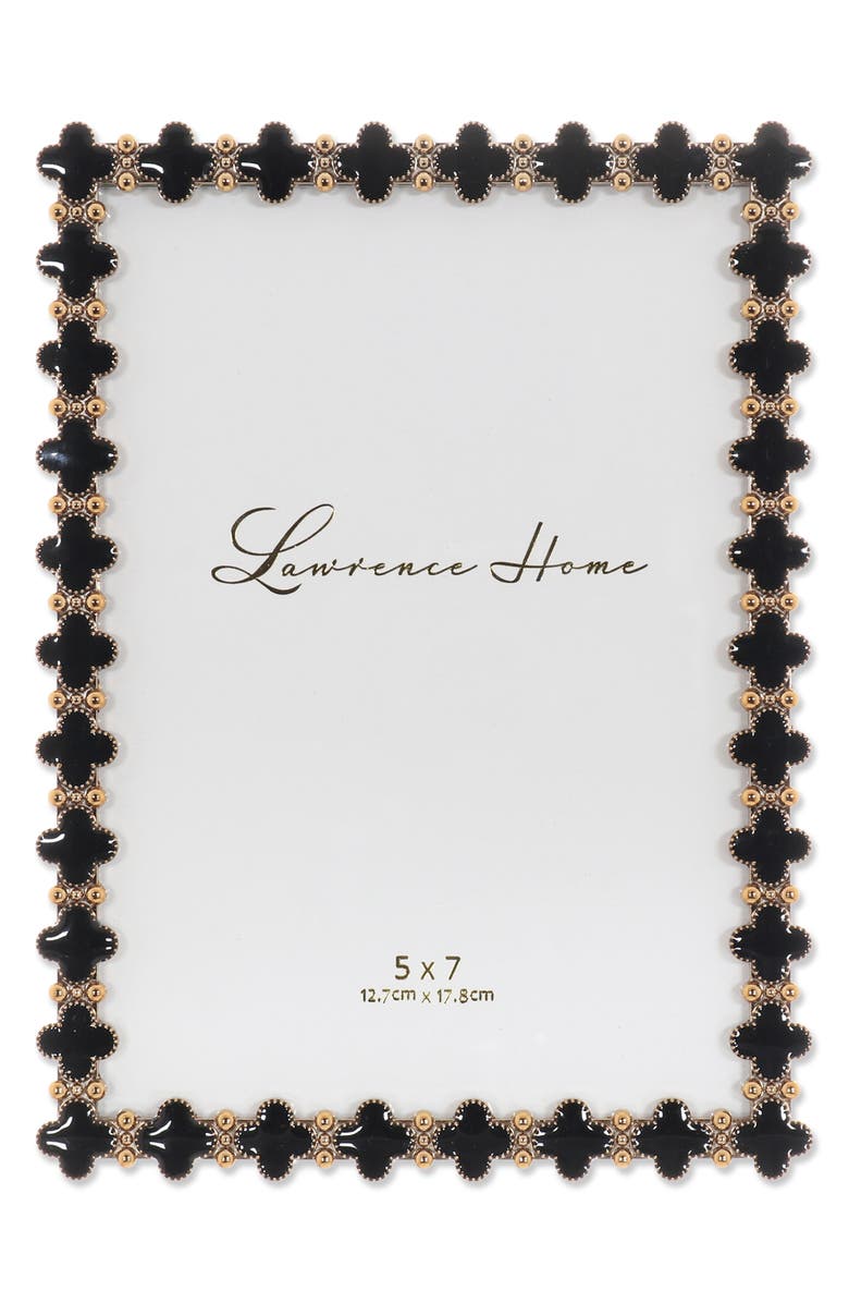 Lawrence Frames Black Enamel Clover Picture Frame, Alternate, color, Black/Gold