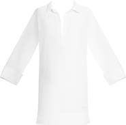 Lauren Ralph Lauren Wide Cuff Long Sleeve Linen 
Cotton Cover-Up Dress