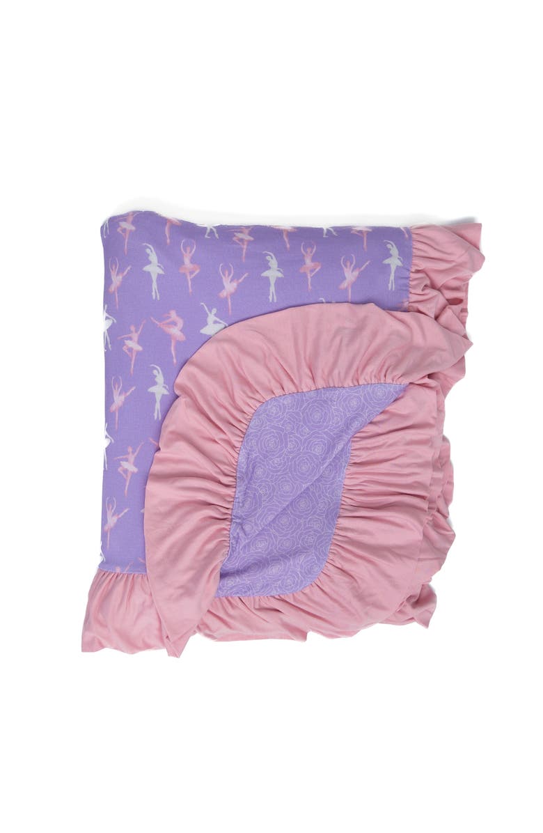 Laree + Co Lillian Ballerinas Ruffle Toddler Blanket, Main, color, Purple