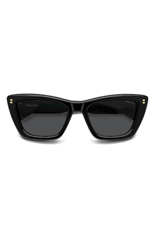 Polaroid 54mm Polarized Cat Eye Sunglasses In Black