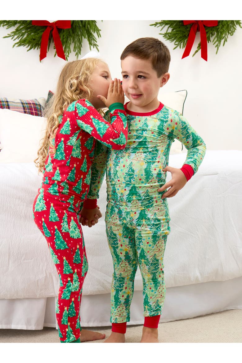 SoftSnooze Holiday Long Sleeve Pajama Set, Alternate, color, O Christmas Tree
