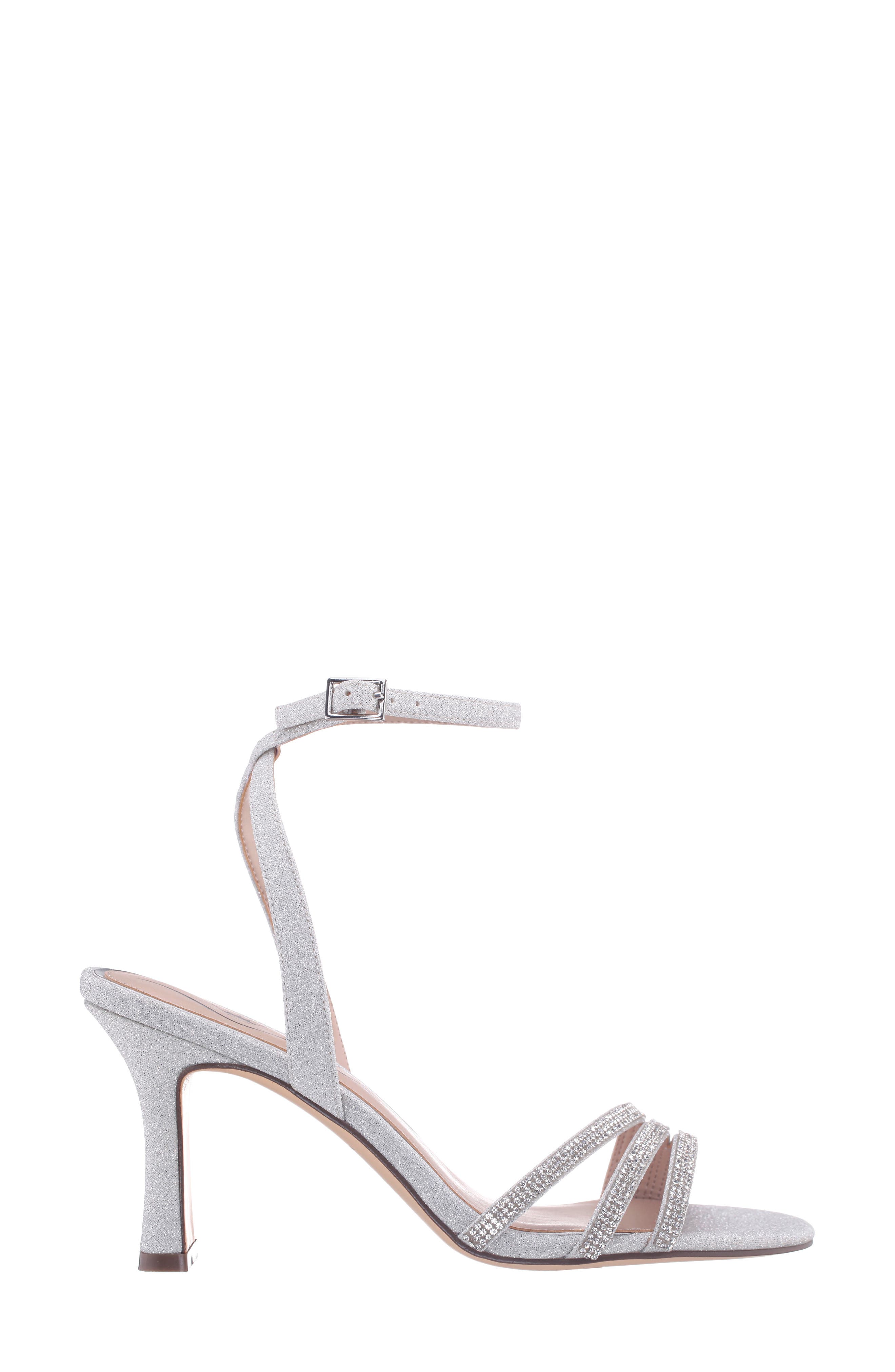 Alfreda Ankle Strap Sandal, Alternate, color, SILVER