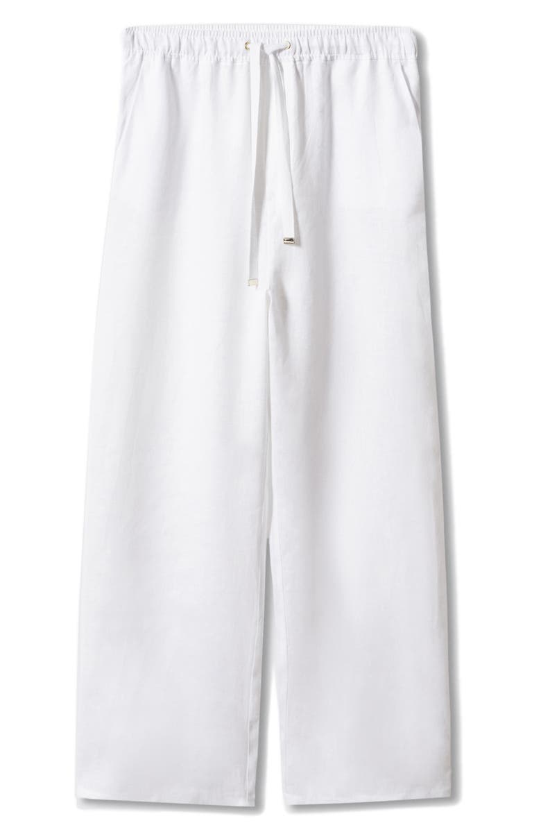 MANGO Tie Waist Linen Pants, Alternate, color,