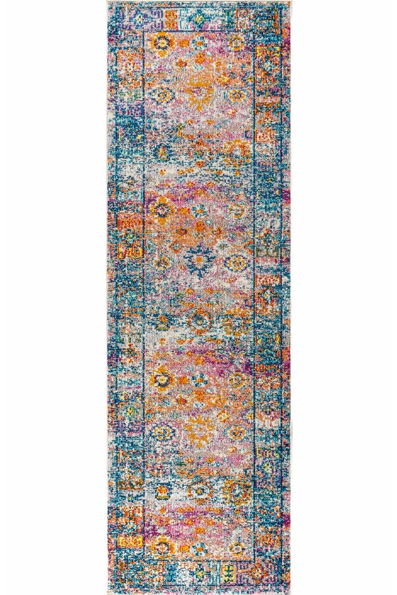 Bohemian FLAIR Boho Vintage Medallion Area Rug, Alternate, color, Cream/Navy