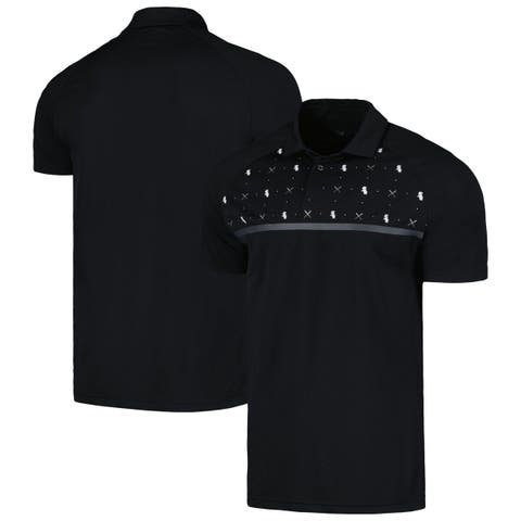 Men's Levelwear Black Chicago White Sox Sector Batter Up Raglan Polo