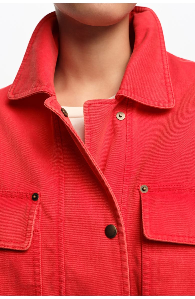 Bimba y Lola Short Faded Cotton Jacket, Alternate, color, Red