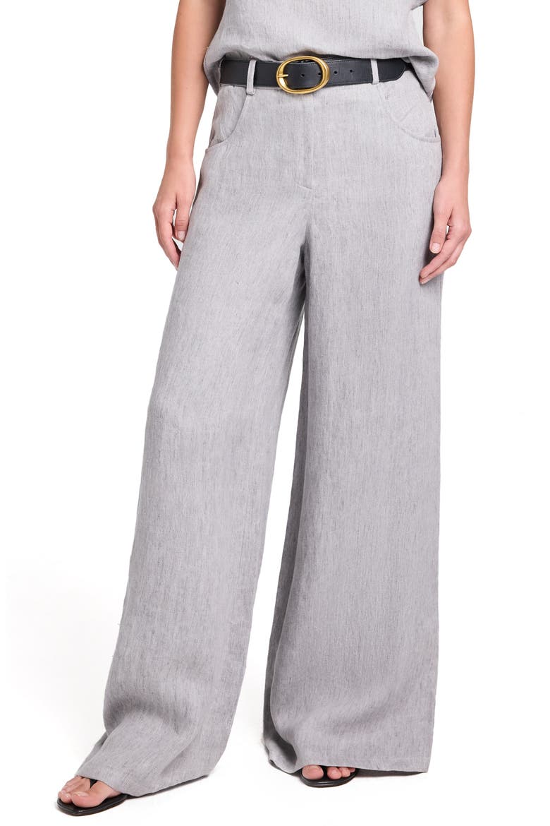 Dillon Wide Leg Pants, Main, color, LIGHT HEATHER GREY