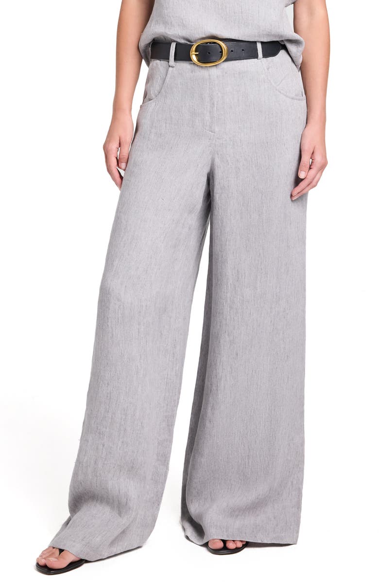TWP Dillon Wide Leg Pants, Main, color, Light Heather Grey