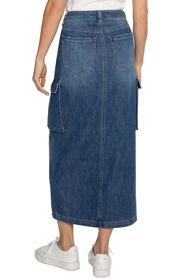 Bellow Denim Cargo Skirt, Alternate, color, WILLOW GLEN