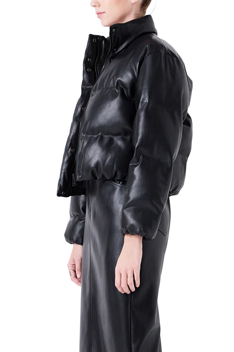 Crop Puffer Jacket, Alternate, color, BLACK