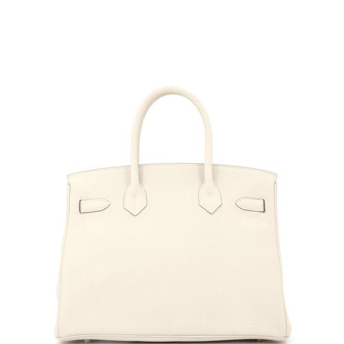 Pre-owned Hermes  Hermes Birkin Handbag Light Togo With Gold Hardware 30 In White