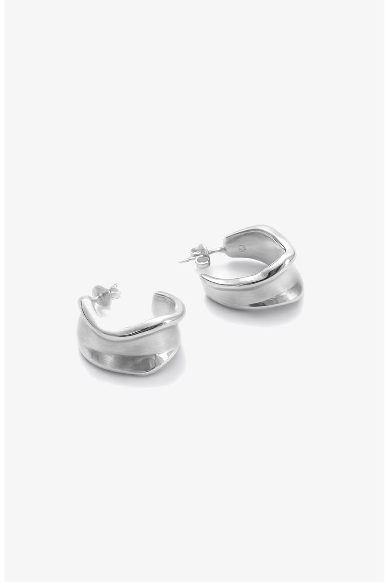Molten Curve Earring in Silver, Main, color, Silver