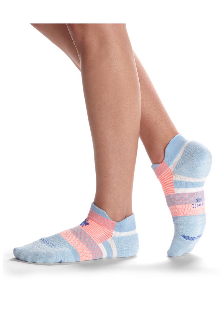 Layered Multistripe Running Ankle Socks, Main, color, POWDER BLUE