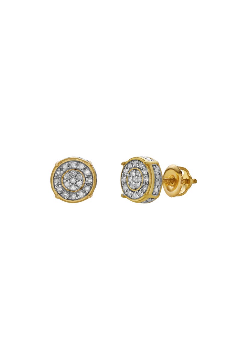 LuvMyJewelry Inquietude 10K Yellow Gold Diamond Unisex Earrings - 0.14 Cts, Main, color, 