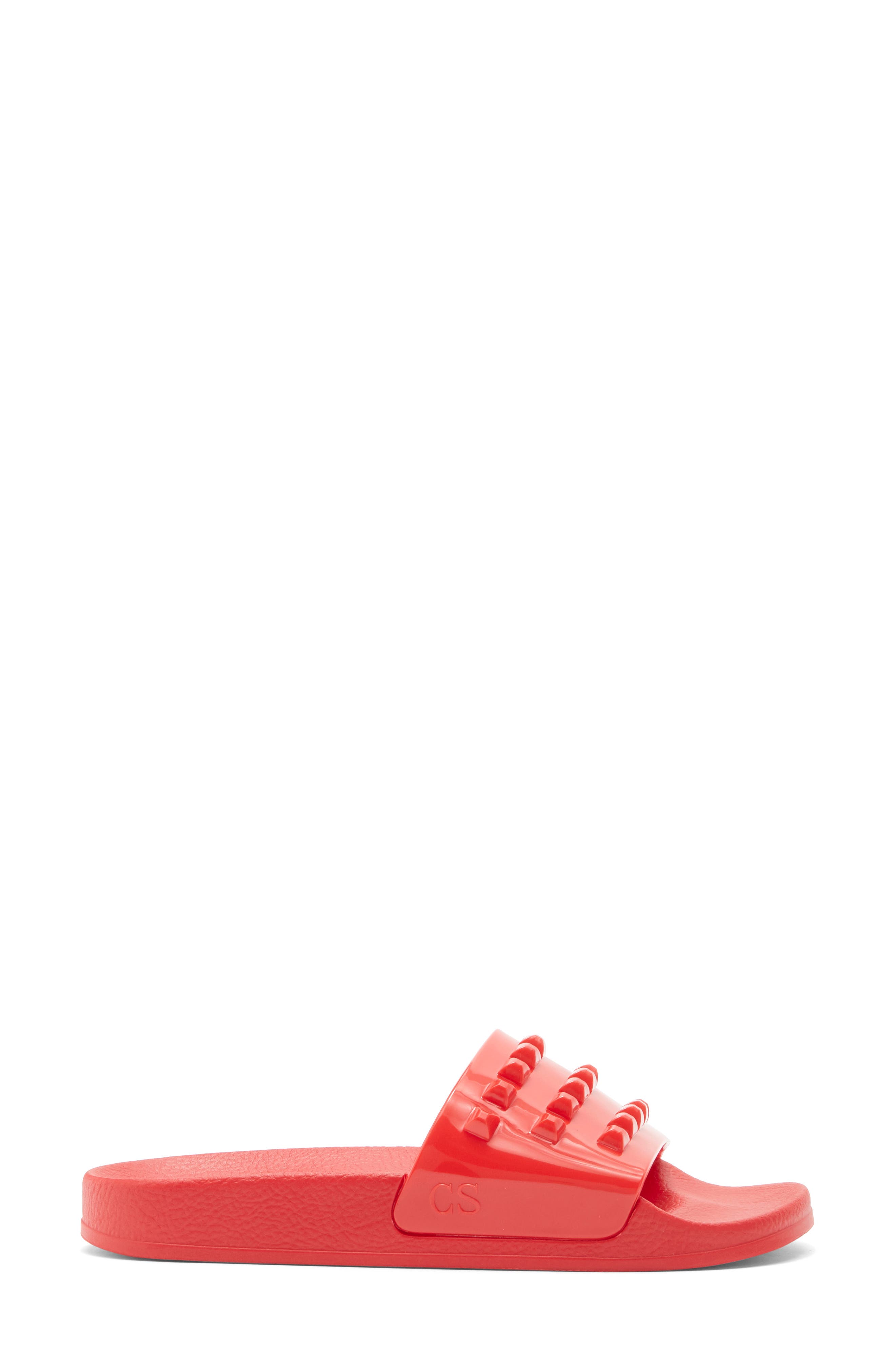 Franco Waterproof Slide Sandal, Alternate, color, RED